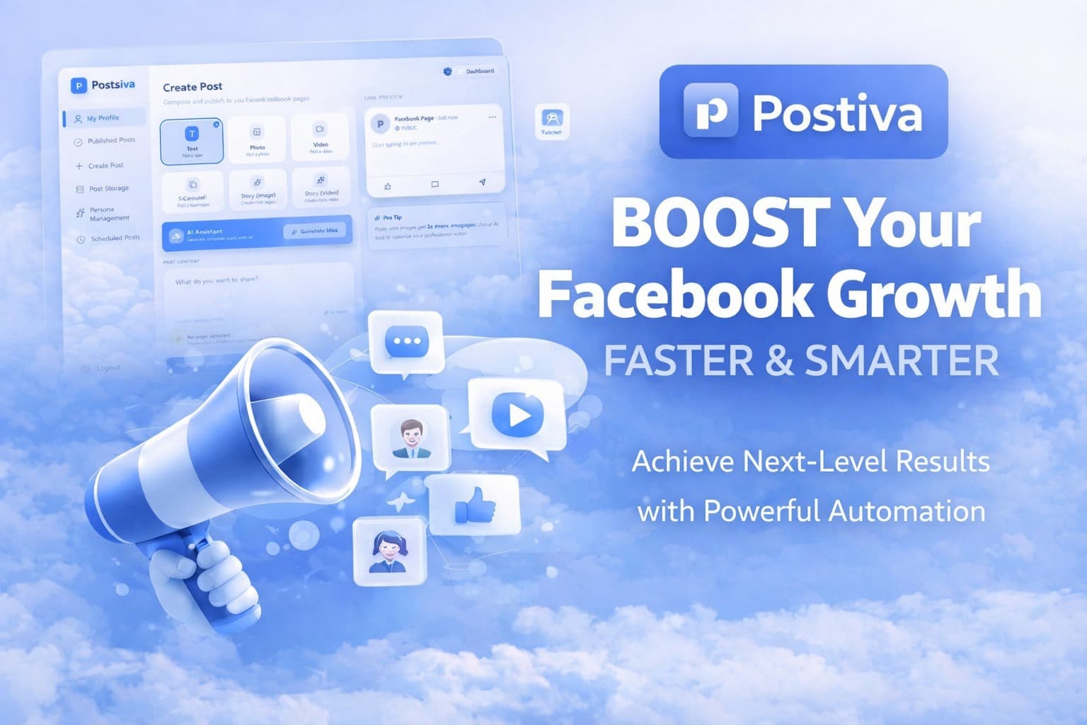 Facebook PostSiva - AI-Powered Content Creation and Scheduling